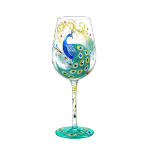 Peacock Handcrafted Wine Glass